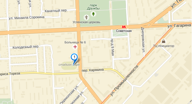 Карта - стадион Заря